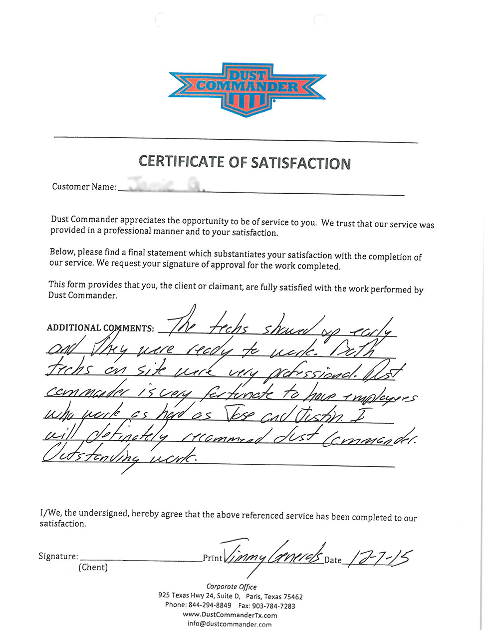 Tile Removal Testimonial by Jamie in Sherman, Tx